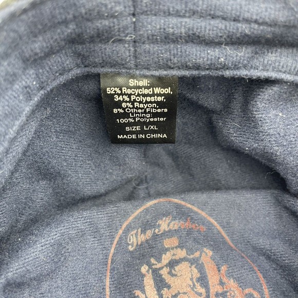 The Harbor Size L / XL Wool Blend Gray Stripe Cabbie Flat Cap Beret - Picture 14 of 15